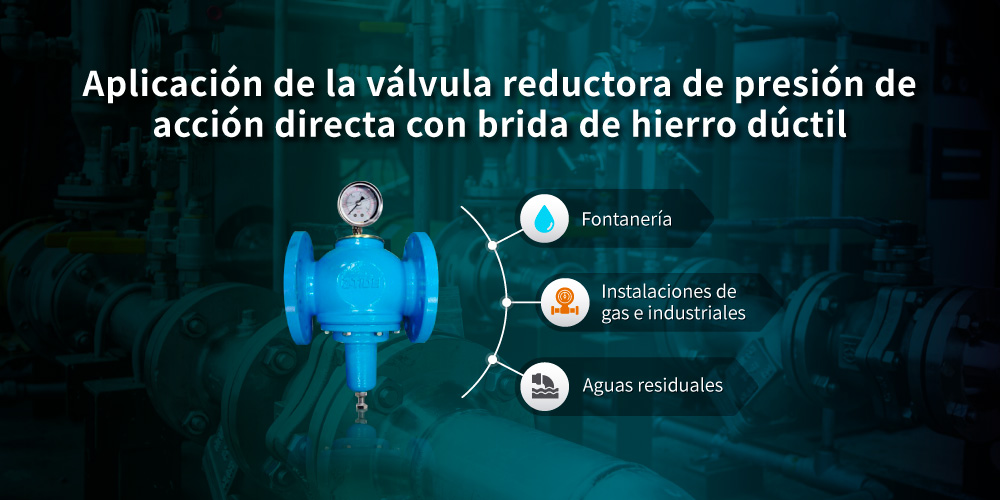 Aplicaciones de la válvula reductora de presión de acción directa Z-Tide en hierro dúctil con conexión de brida