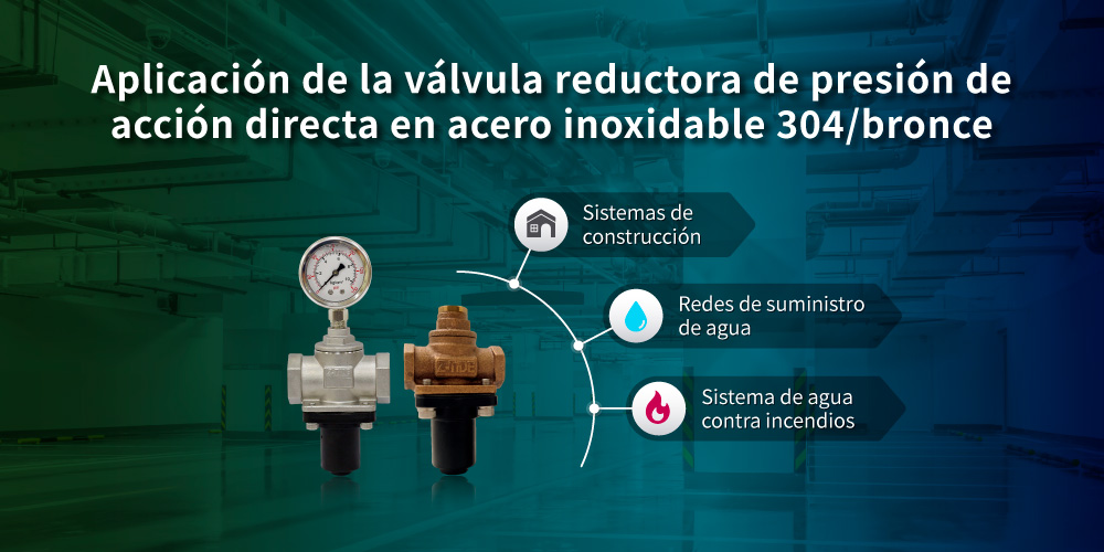 Aplicaciones de la válvula reductora de presión de acción directa Z-Tide en acero inoxidable 304/bronce